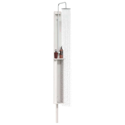 Buitendouche 246 cm Massief grenenhout en roestvrij staal Wit