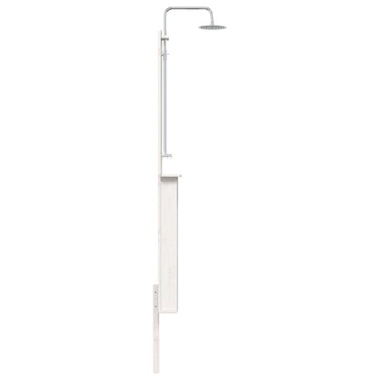Buitendouche 246 cm Massief grenenhout en roestvrij staal Wit