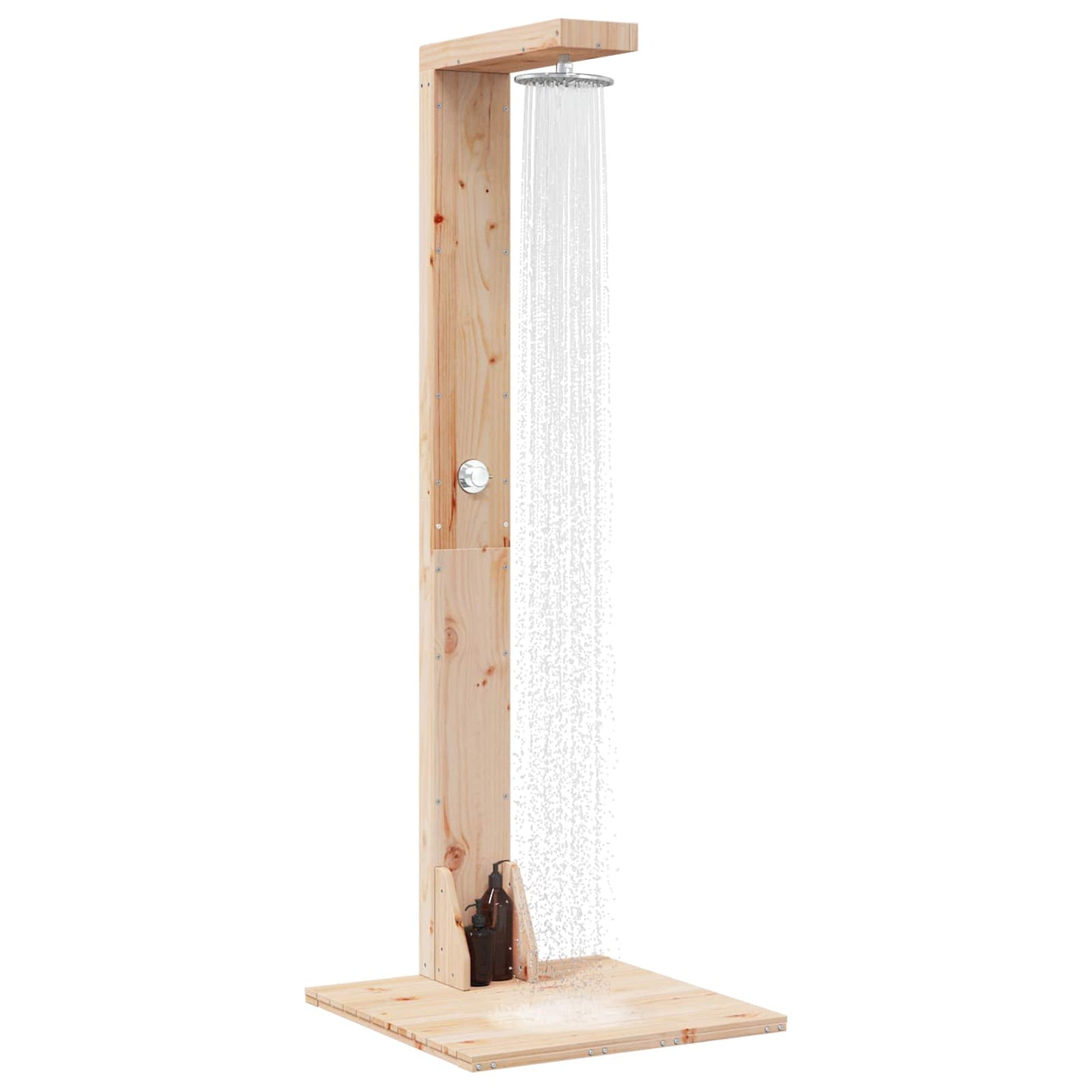 Buitendouche 210 cm Massief grenenhout en roestvrij staal