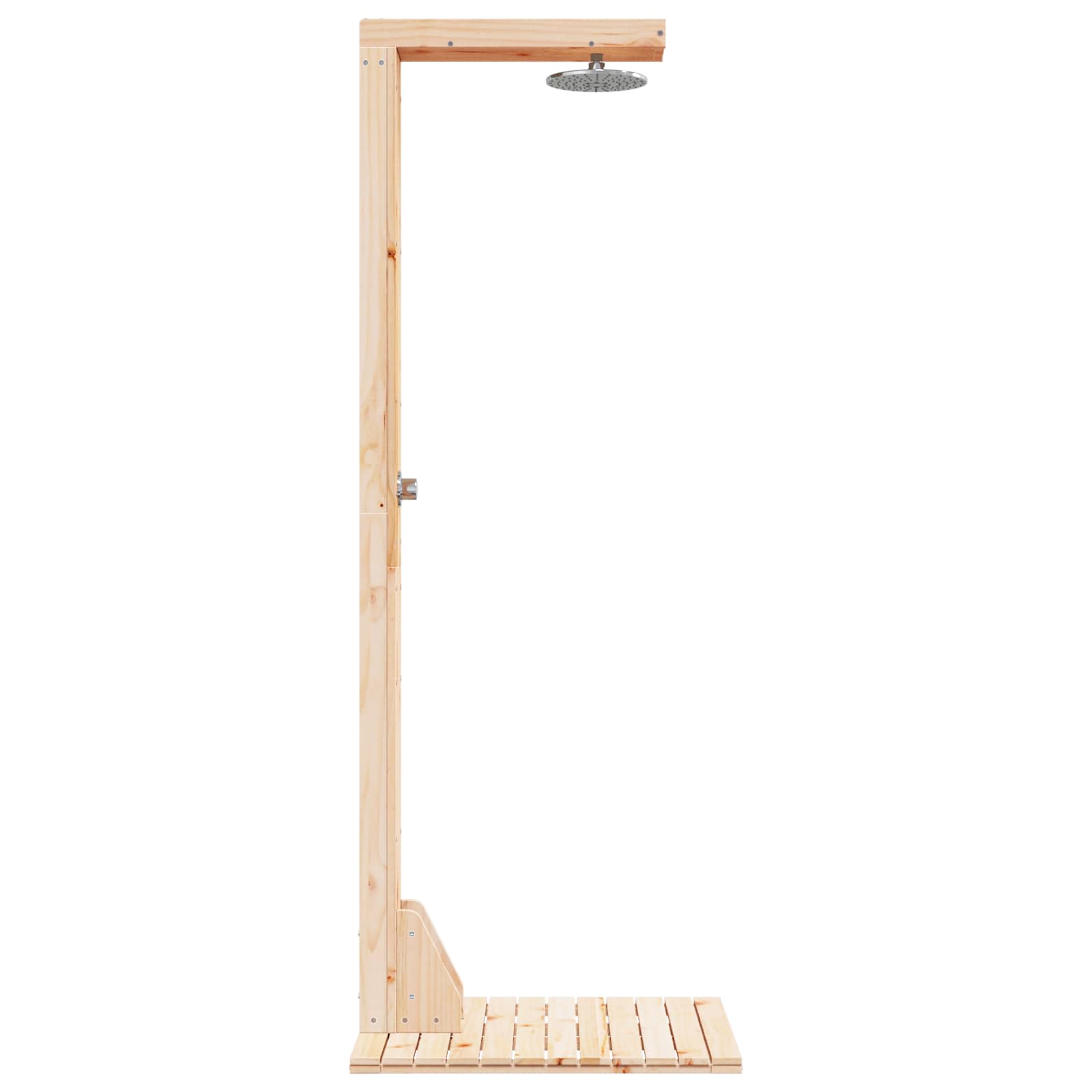 Buitendouche 210 cm Massief grenenhout en roestvrij staal