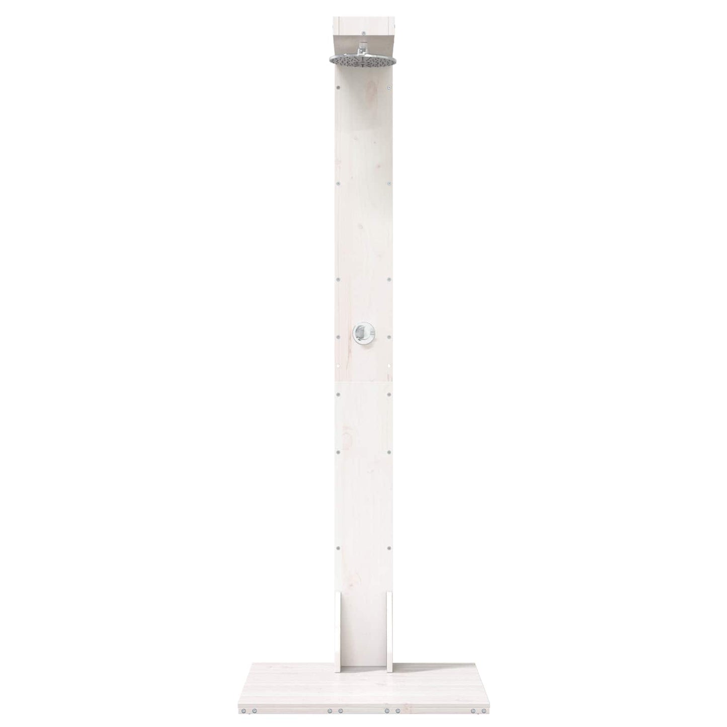Buitendouche 210 cm Massief grenenhout en roestvrij staal Wit
