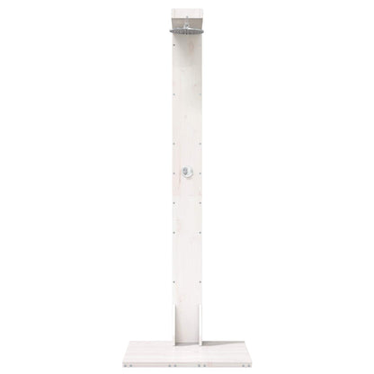 Buitendouche 210 cm Massief grenenhout en roestvrij staal Wit