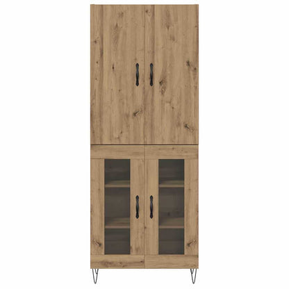 Hoge kast 2 pcs Artisan Eiken Geëngineerd hout en glas
