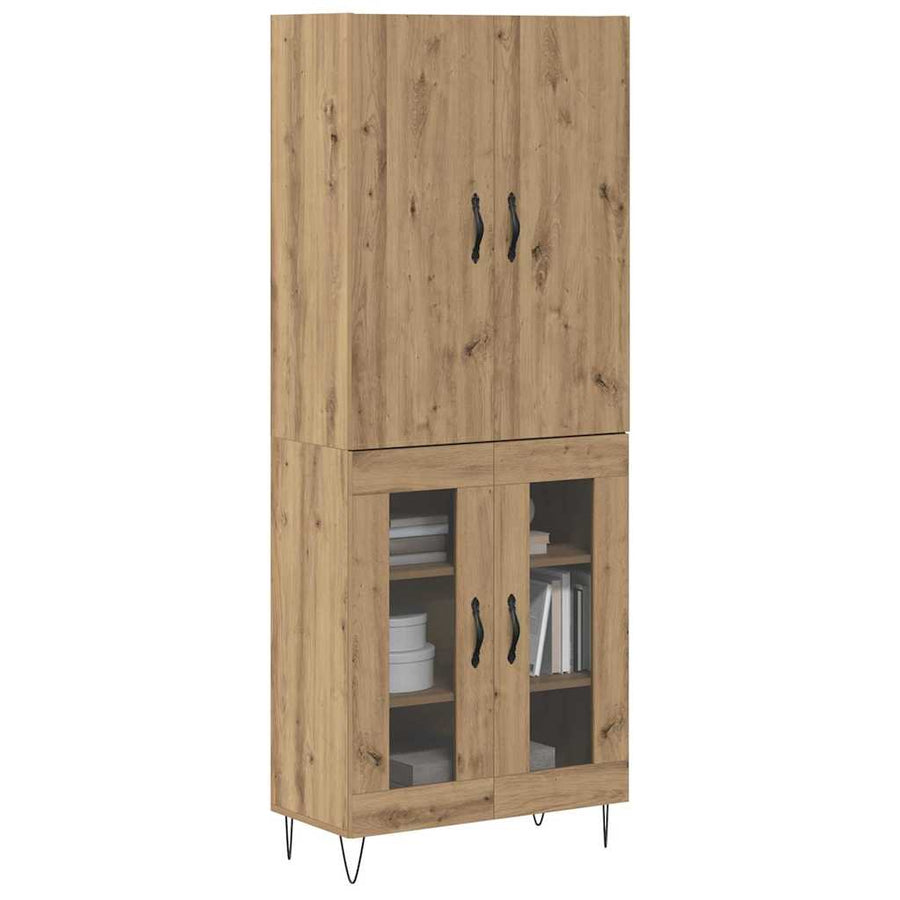 Hoge kast 2 pcs Artisan Eiken Geëngineerd hout en glas