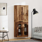Hoge kast 69,5x34x180 cm oud hout bewerkt hout