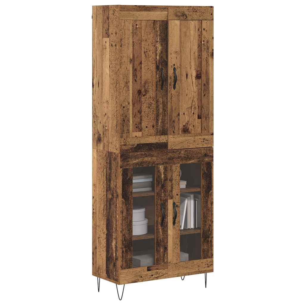 Hoge kast Oud Hout 69,5 x 34 x 180 cm Bewerkt hout