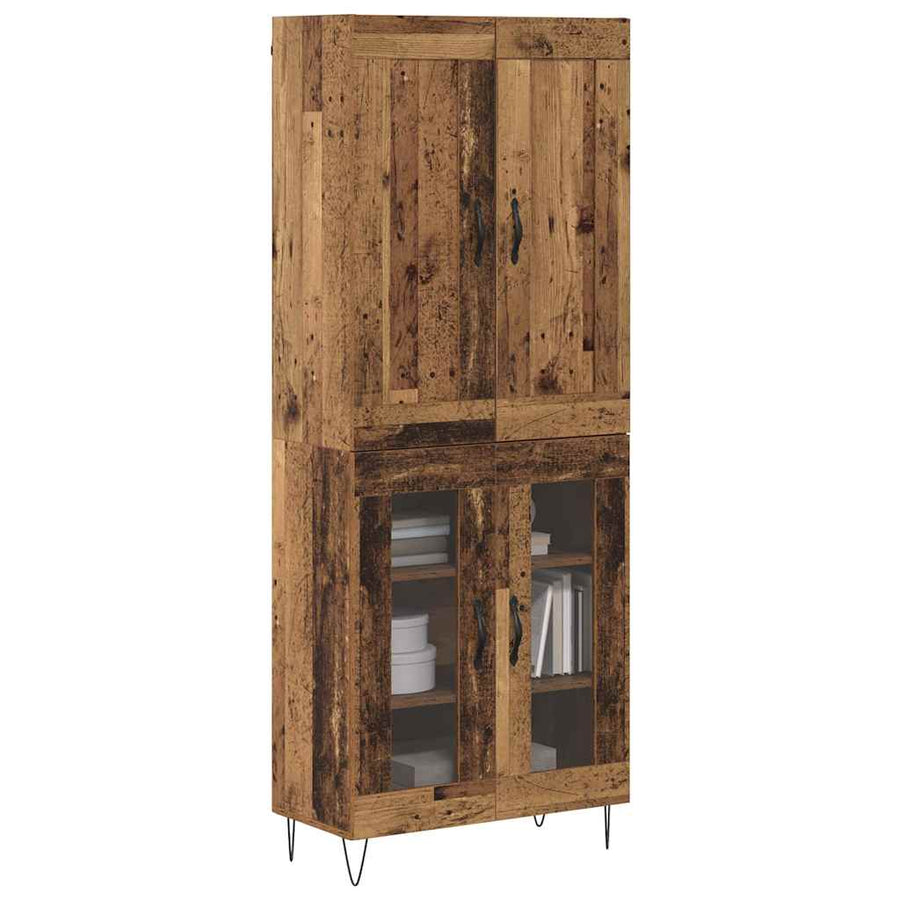 Hoge kast Oud Hout 69,5 x 34 x 180 cm Bewerkt hout