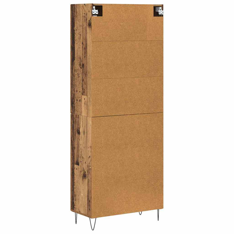 Hoge kast Oud Hout 69,5 x 34 x 180 cm Bewerkt hout