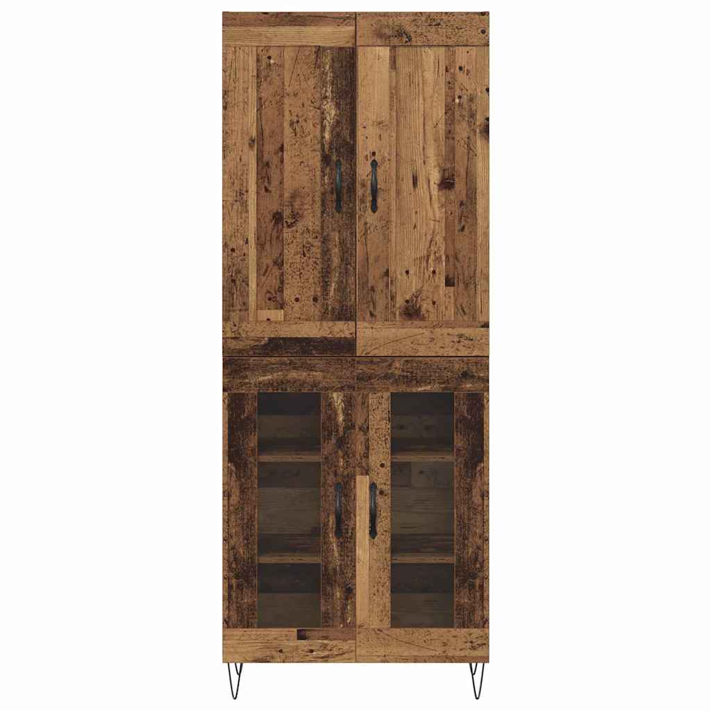 Hoge kast Oud Hout 69,5 x 34 x 180 cm Bewerkt hout