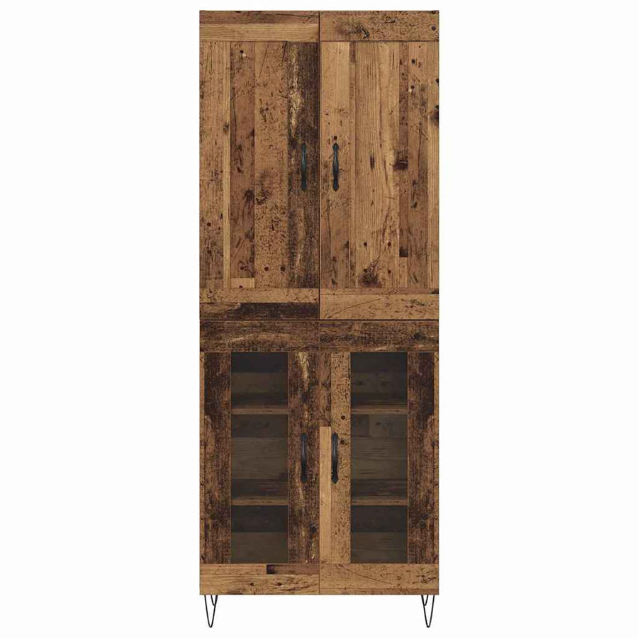 Hoge kast Oud Hout 69,5 x 34 x 180 cm Bewerkt hout