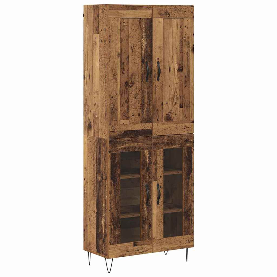 Hoge kast Oud Hout 69,5 x 34 x 180 cm Bewerkt hout
