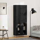 Hoge kast zwart eiken 69,5x34x180 cm