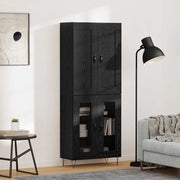Hoge kast zwart eiken 69,5x34x180 cm