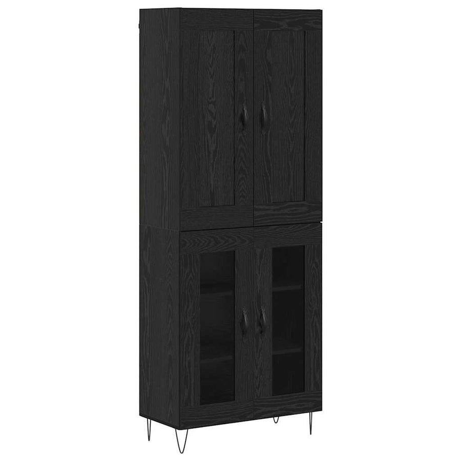 Hoge kast Zwart Eiken 69,5 x 34 x 180 cm Bewerkt hout