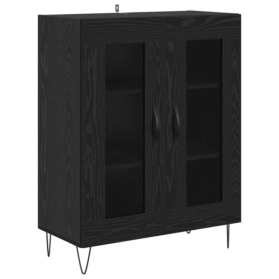 Hoge kast Zwart Eiken 69,5 x 34 x 180 cm Bewerkt hout