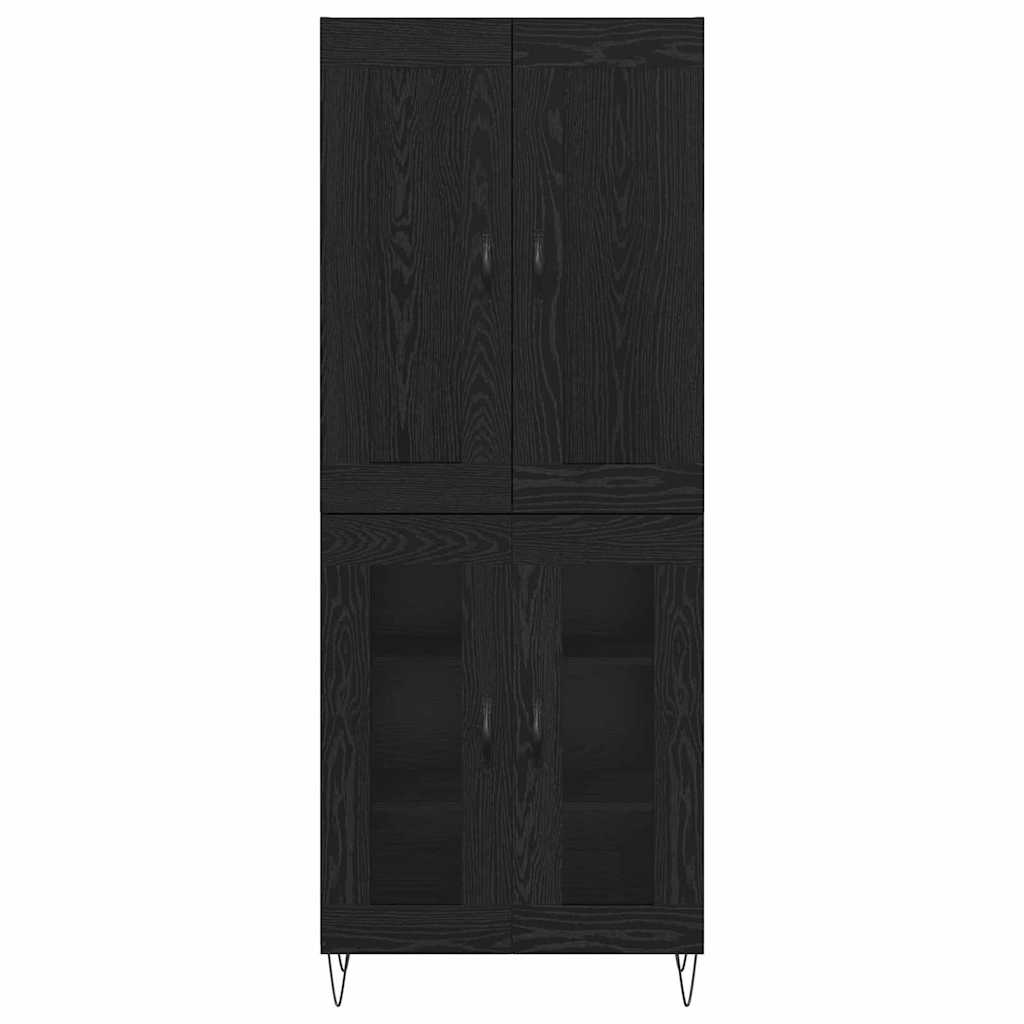 Hoge kast Zwart Eiken 69,5 x 34 x 180 cm Bewerkt hout