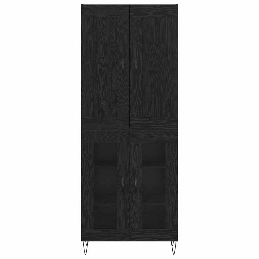 Hoge kast Zwart Eiken 69,5 x 34 x 180 cm Bewerkt hout