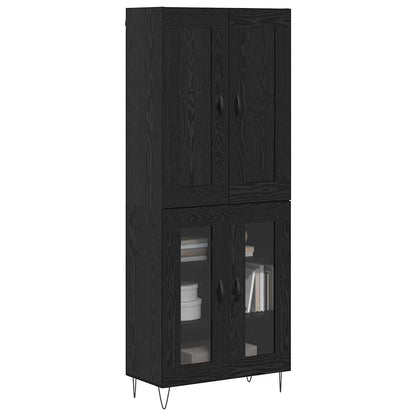 Hoge kast Zwart Eiken 69,5 x 34 x 180 cm Bewerkt hout