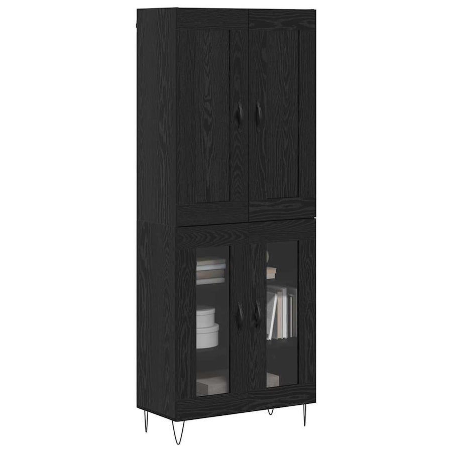 Hoge kast Zwart Eiken 69,5 x 34 x 180 cm Bewerkt hout
