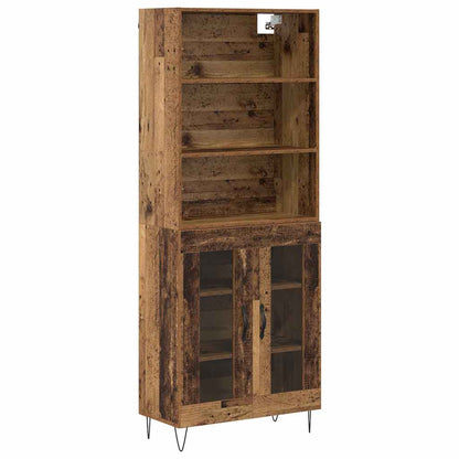 Hoge kast Oud Hout 69,5 x 32,5 x 180 cm Bewerkt hout