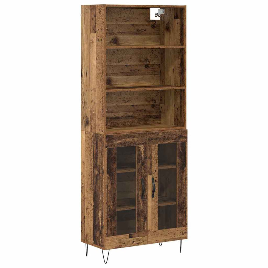 Hoge kast Oud Hout 69,5 x 32,5 x 180 cm Bewerkt hout