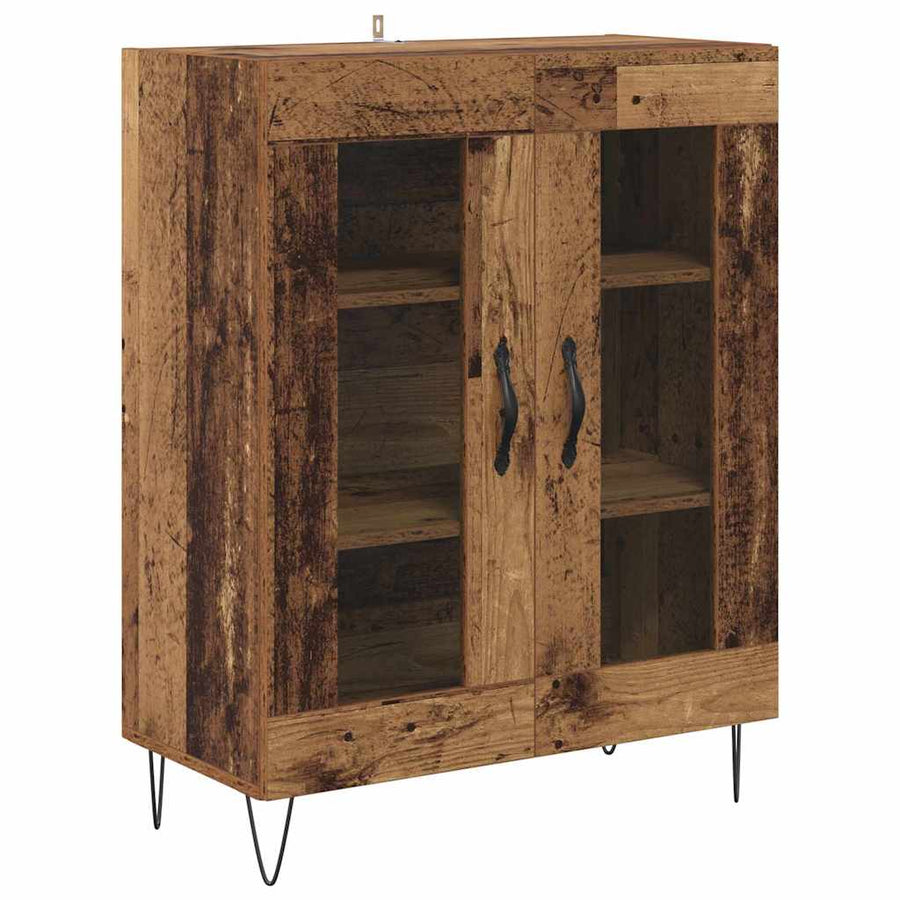 Hoge kast Oud Hout 69,5 x 32,5 x 180 cm Bewerkt hout