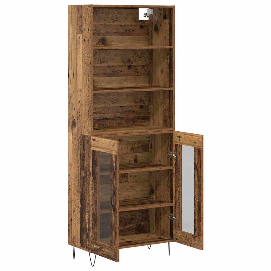 Hoge kast Oud Hout 69,5 x 32,5 x 180 cm Bewerkt hout