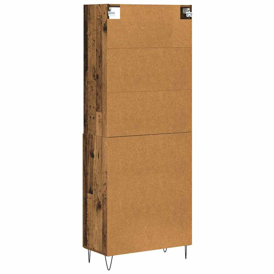 Hoge kast Oud Hout 69,5 x 32,5 x 180 cm Bewerkt hout