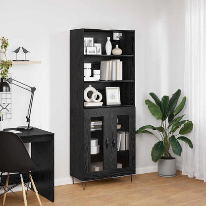 Hoge kast Zwart Eiken 69,5 x 34 x 180 cm Bewerkt hout