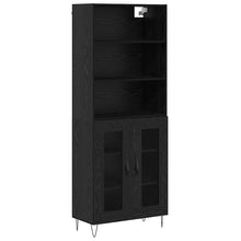 Hoge kast Zwart Eiken 69,5 x 34 x 180 cm Bewerkt hout