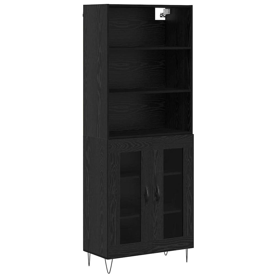 Hoge kast Zwart Eiken 69,5 x 34 x 180 cm Bewerkt hout