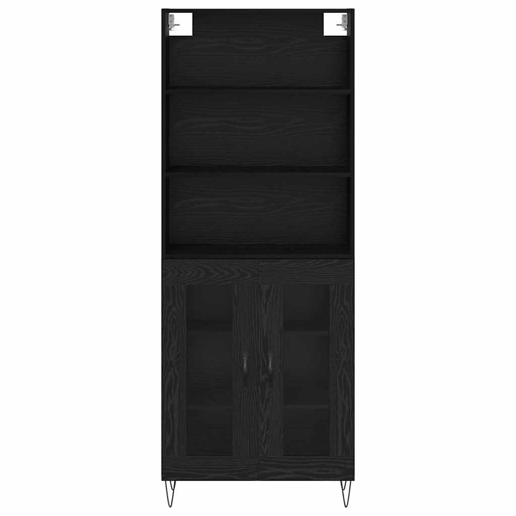 Hoge kast Zwart Eiken 69,5 x 34 x 180 cm Bewerkt hout