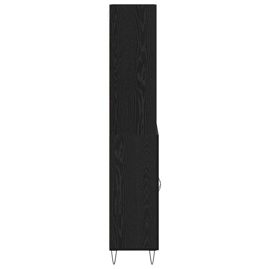 Hoge kast Zwart Eiken 69,5 x 34 x 180 cm Bewerkt hout