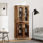 Hoge kast 69,5x34x180 cm oud hout bewerkt hout