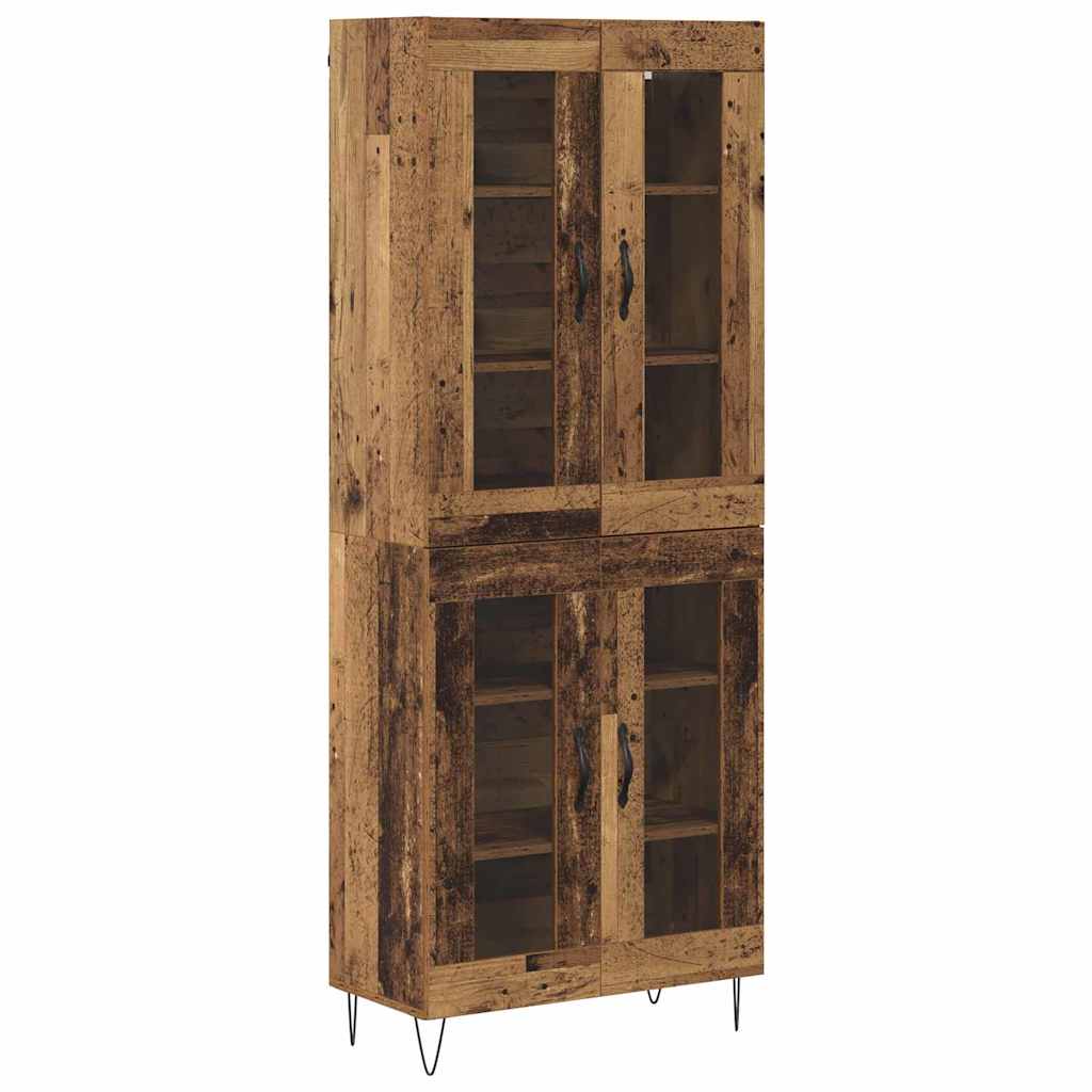 Hoge kast Oud Hout 69,5 x 34 x 180 cm Bewerkt hout