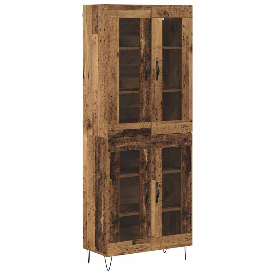 Hoge kast Oud Hout 69,5 x 34 x 180 cm Bewerkt hout