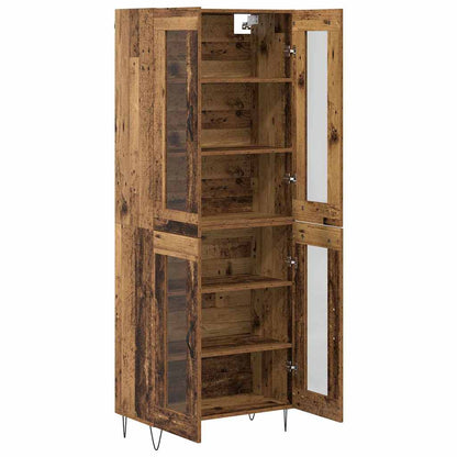Hoge kast Oud Hout 69,5 x 34 x 180 cm Bewerkt hout
