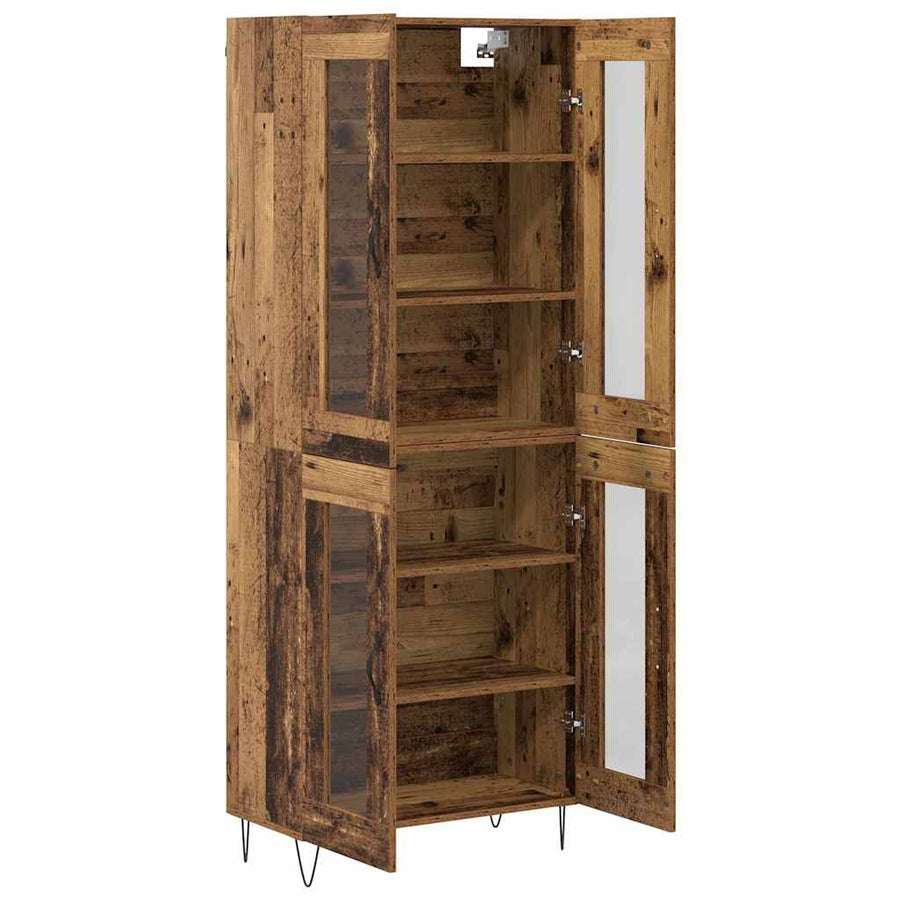 Hoge kast Oud Hout 69,5 x 34 x 180 cm Bewerkt hout