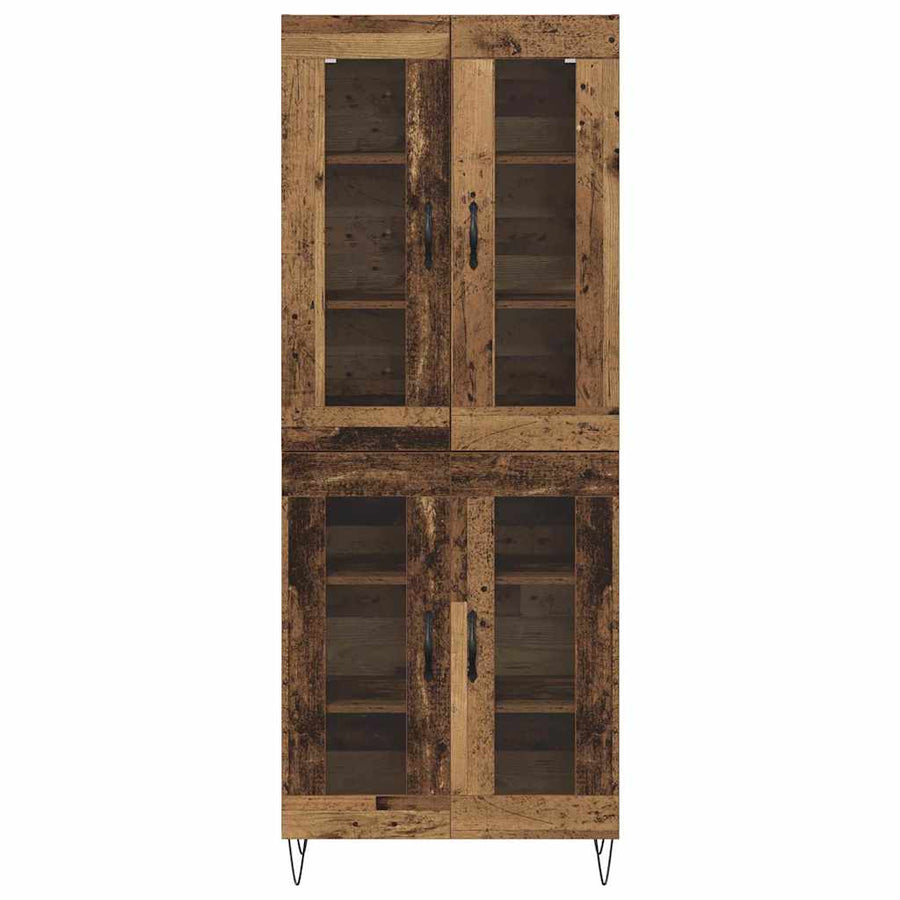 Hoge kast Oud Hout 69,5 x 34 x 180 cm Bewerkt hout