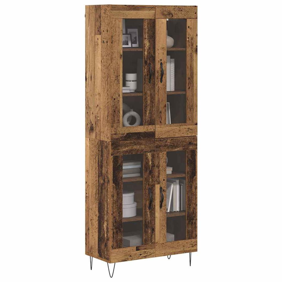 Hoge kast Oud Hout 69,5 x 34 x 180 cm Bewerkt hout