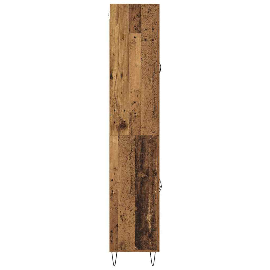 Hoge kast Oud Hout 69,5 x 34 x 180 cm Bewerkt hout