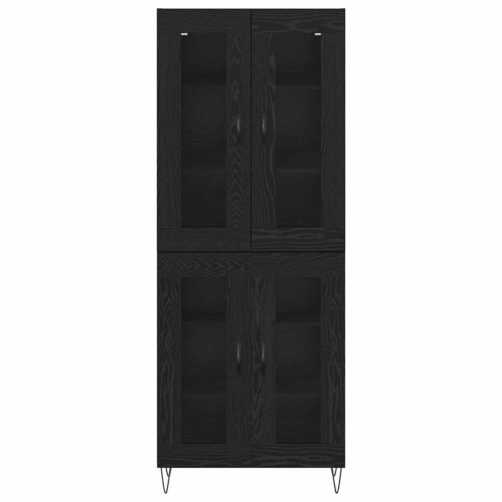 Hoge kast Zwart Eiken 69,5 x 34 x 180 cm Bewerkt hout