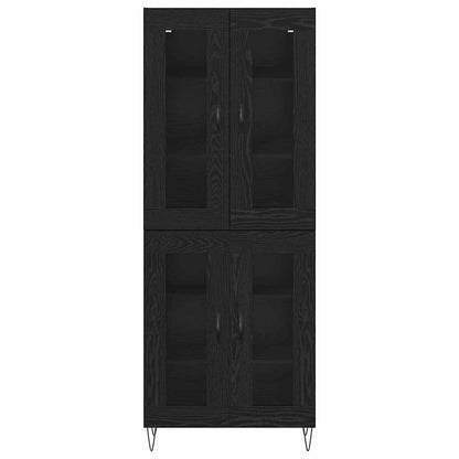Hoge kast Zwart Eiken 69,5 x 34 x 180 cm Bewerkt hout