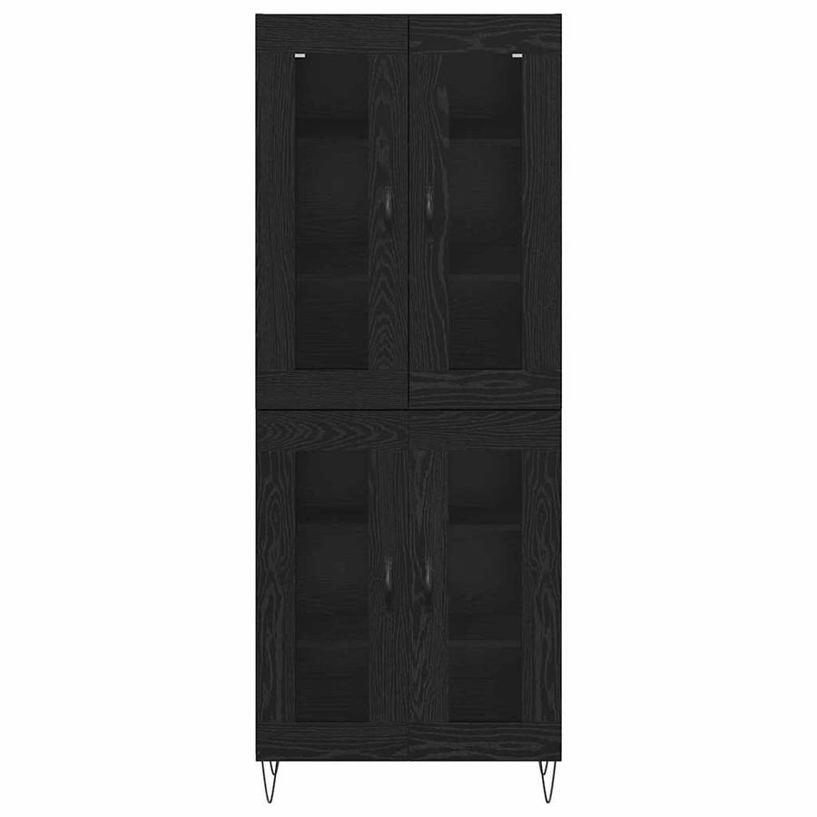 Hoge kast Zwart Eiken 69,5 x 34 x 180 cm Bewerkt hout