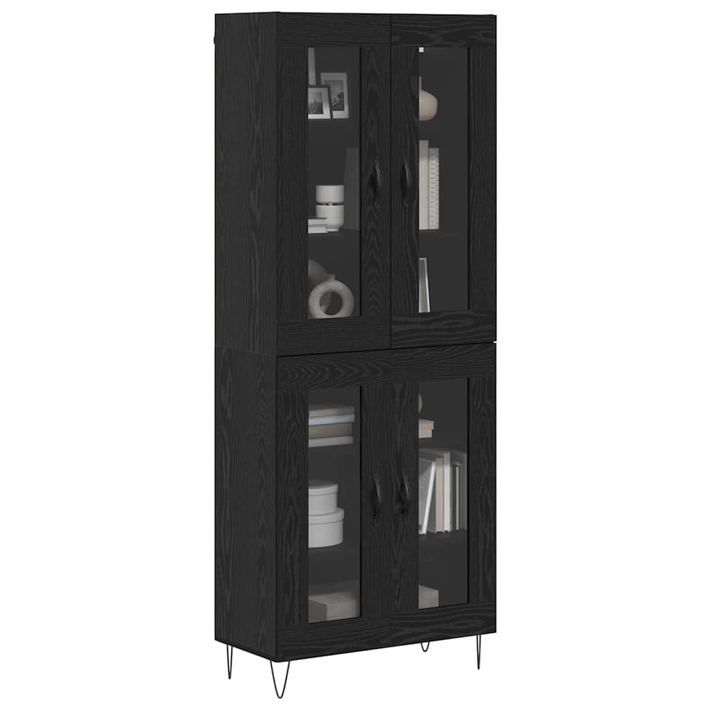 Hoge kast Zwart Eiken 69,5 x 34 x 180 cm Bewerkt hout