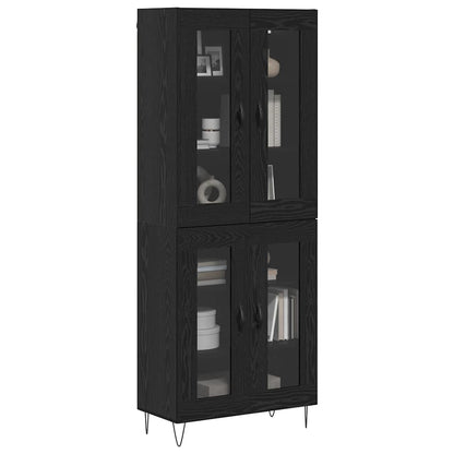 Hoge kast Zwart Eiken 69,5 x 34 x 180 cm Bewerkt hout