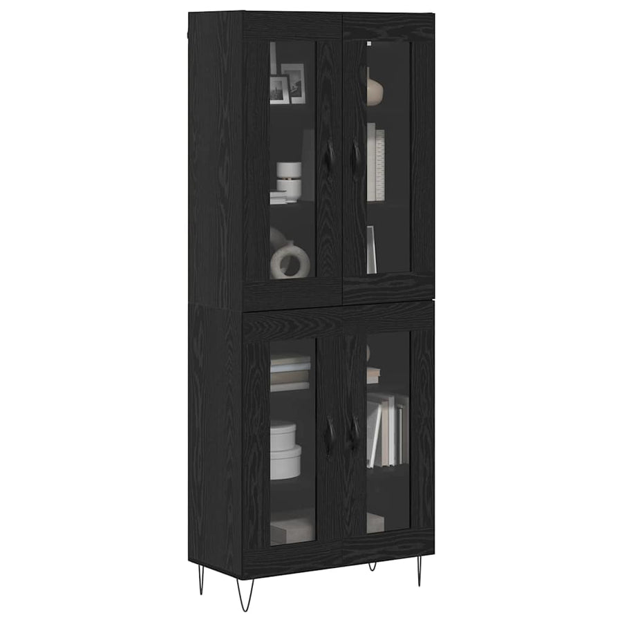 Hoge kast Zwart Eiken 69,5 x 34 x 180 cm Bewerkt hout