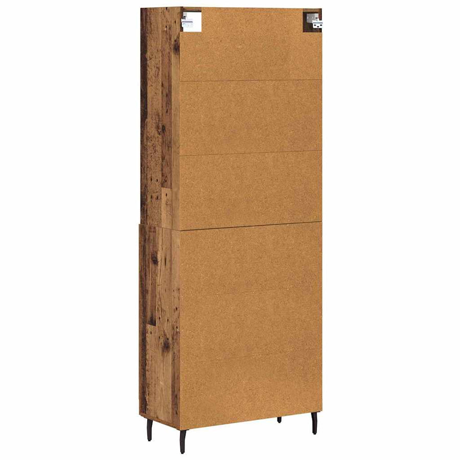 Hoge kast Oud Hout 69,5 x 34 x 180 cm Geengineerd Hout en Glas