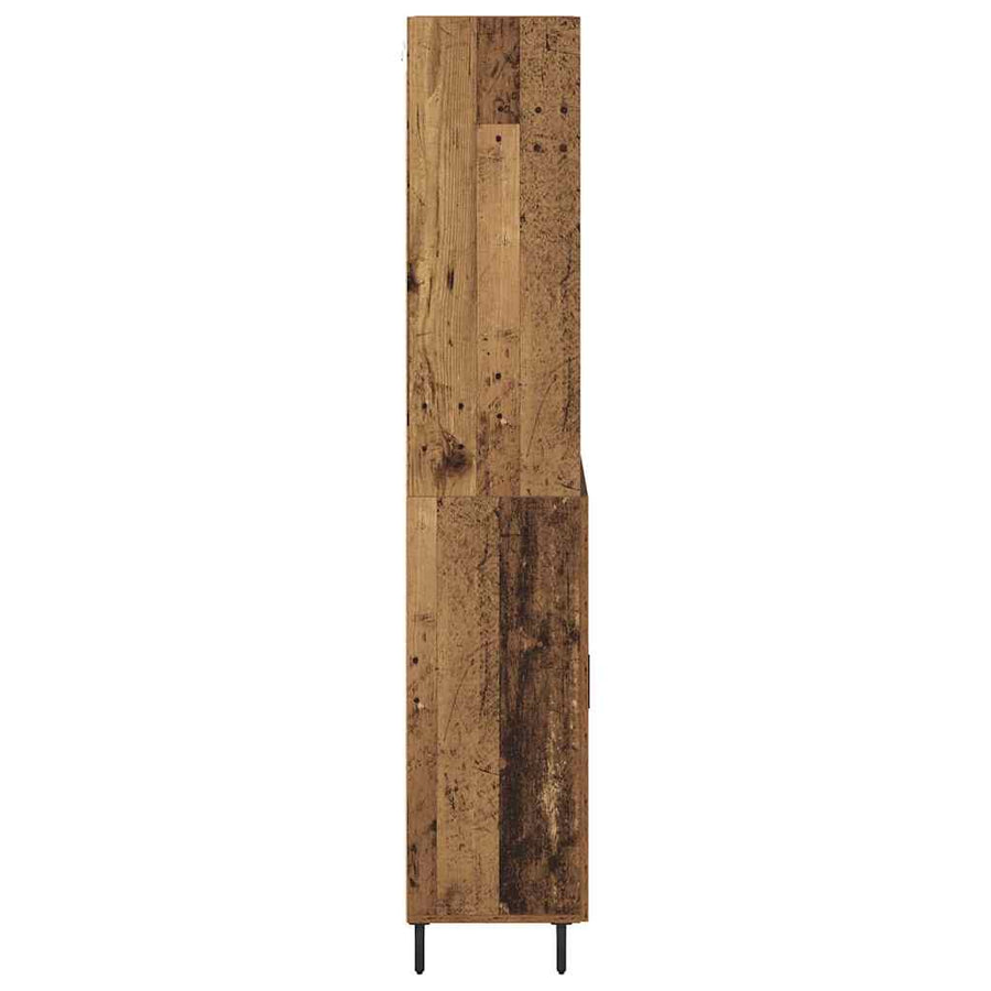 Hoge kast Oud Hout 69,5 x 34 x 180 cm Geengineerd Hout en Glas