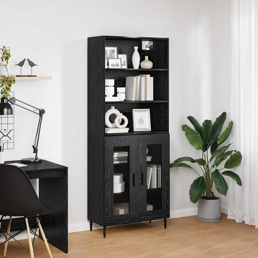 Hoge kast Zwart Eiken 69,5 x 34 x 180 cm